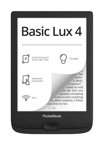 Електронна книга PocketBook 618 Basic Lux 4, Black (PB618-P-CIS) PB618-P-CIS фото